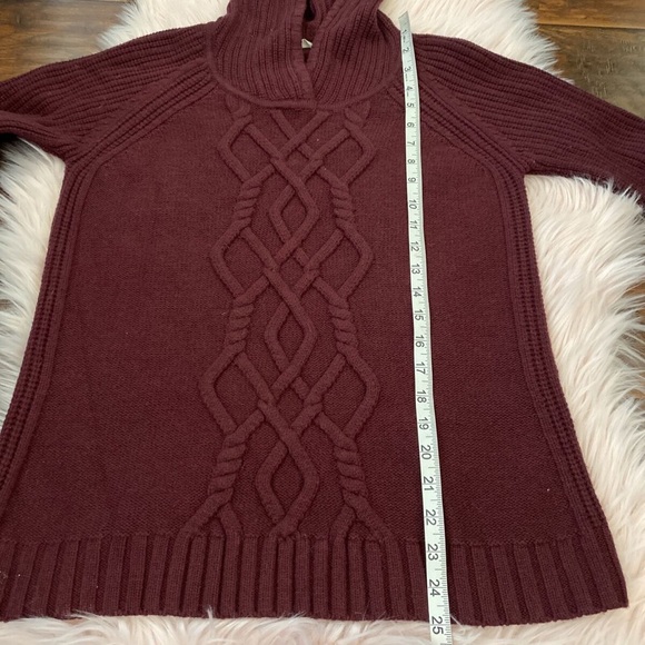 🩷ATHLETA MERINO COLD SPELL HOODIE SWEATER MAROON BURGUNDY SIZE SMALL WINTER - Picture 9 of 9